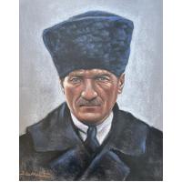 Javad Ghaffari Pastel Boya çalışması 'Atatürk'