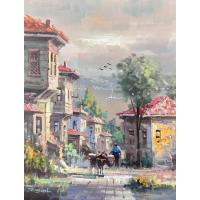 Köy Manzarası Yağlı Boya Tablo
