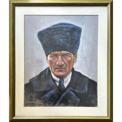 Javad Ghaffari Pastel Boya çalışması 'Atatürk'